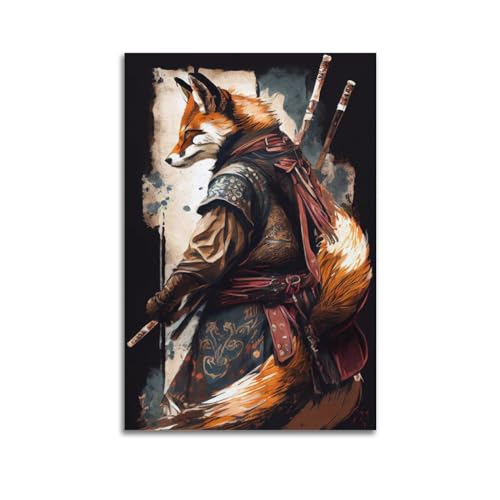 HAYZE Tier-Kunstwerk, Poster, Samurai-Fuchs, dekorative Leinwand, Wand- und Kunstposter, Malerei, 30 x 45 cm HAYZE Tier-Kunstwerk, Poster, Samurai-Fuchs, dekorative Leinwand, Wand- und Kunstposter, Malerei, 30 x 45 cm von HAYZE