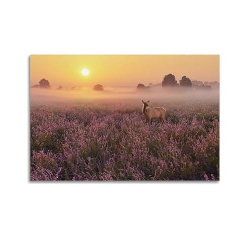 HAYZE Tierposter Heide Hirsch Dekorative Leinwand Wand & Kunst Poster Gemälde 60 x 90 cm HAYZE Tierposter Heide Hirsch Dekorative Leinwand Wand & Kunst Poster Gemälde 60 x 90 cm von HAYZE