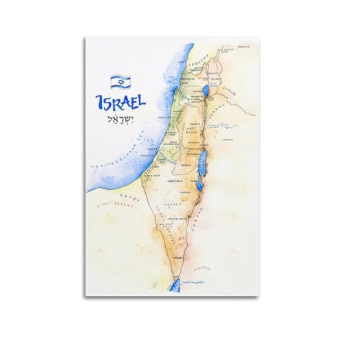 HAYZE Vintage Israel Landkarte Poster Dekorative Leinwand Wand & Kunst Poster Gemälde 40 x 60 cm HAYZE Vintage Israel Landkarte Poster Dekorative Leinwand Wand & Kunst Poster Gemälde 40 x 60 cm von HAYZE