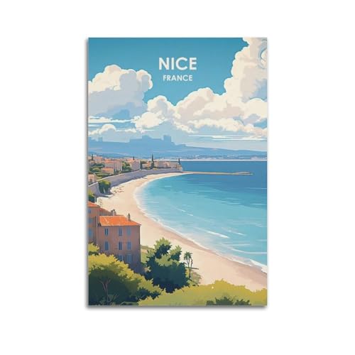 HAYZE Vintage-Reise-Poster, Motiv: Nizza Frankreich, dekoratives Leinwandbild, Wand- und Kunstposter, Gemälde, 50 x 75 cm HAYZE Vintage-Reise-Poster, Motiv: Nizza Frankreich, dekoratives Leinwandbild, Wand- und Kunstposter, Gemälde, 50 x 75 cm von HAYZE
