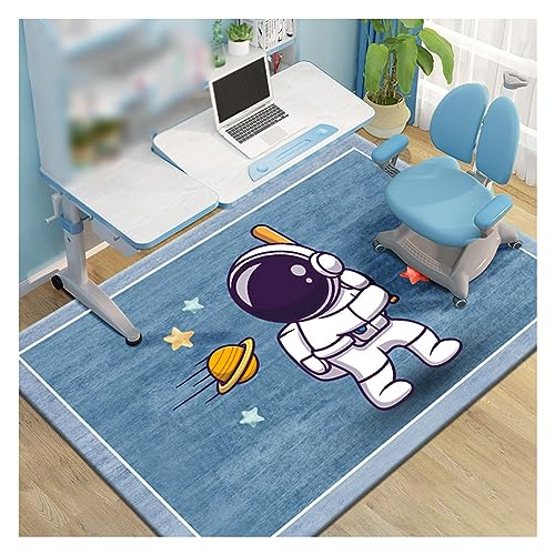 HAZARA Astronauten Spielteppich für Kinder, Weltraum Astronautenbereich steppich Weltraumthema pädagogischer Lernspielteppich rutschfeste Krabbelmatte Teppich für Schlafzimmer(H,80x120cm/31x47in) von HAZARA