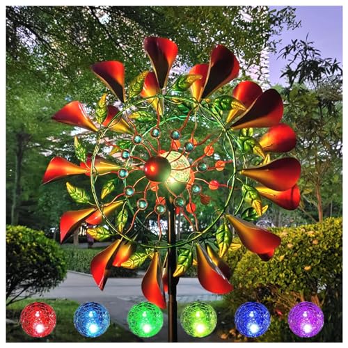 HAZARA Solar WindmüHle Garten XXL 210cm Groß Windrad Balkon Groß FüR Terrasse Und Garten von HAZARA