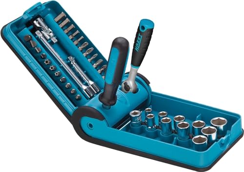 HAZET SmartCase Steckschlüssel- und Bit-Satz 856-1HP | 38-teiliges Nuss-Werkzeug-Set, Antrieb: Vier- und Sechskant 6,3 (1/4 Zoll), diverse Bits in kompaktem Werkzeugkoffer von Hazet