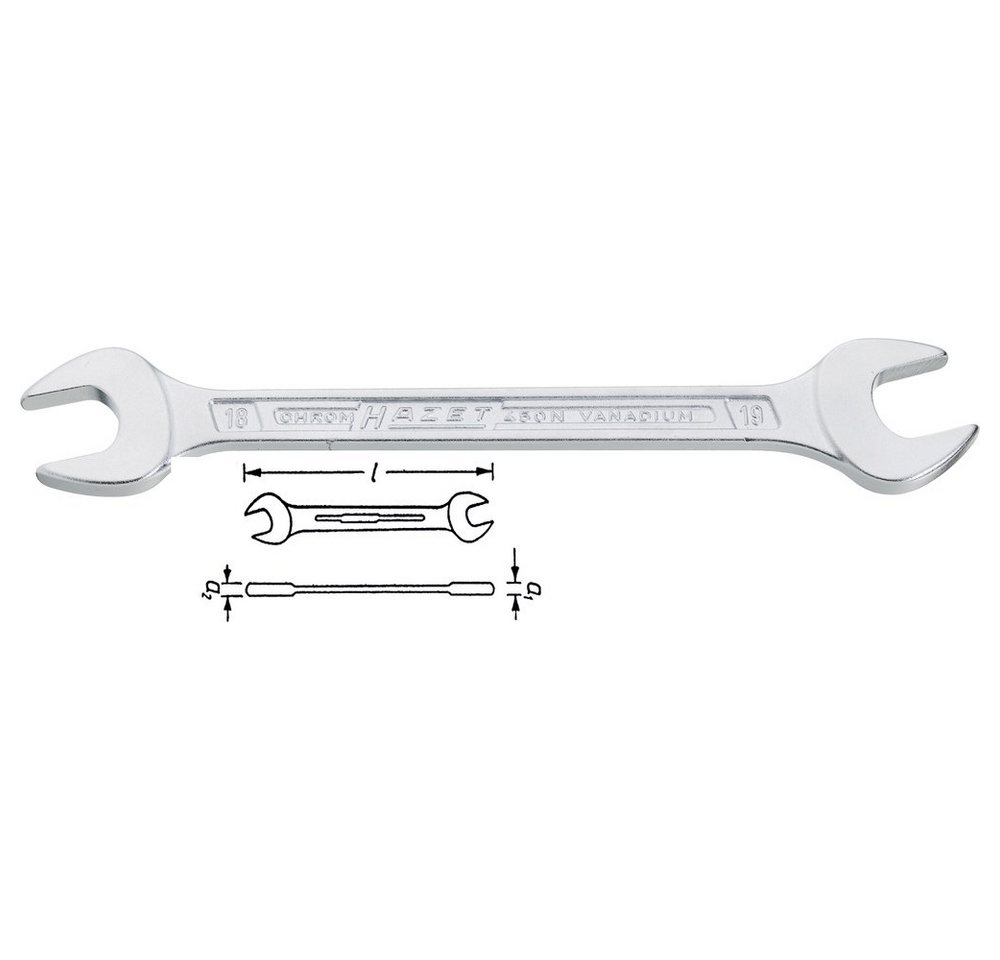 HAZET Maulschlüssel Hazet 450N-18X19 Doppel-Maulschlüssel Schlüsselweite (Metrisch) 18 - von HAZET
