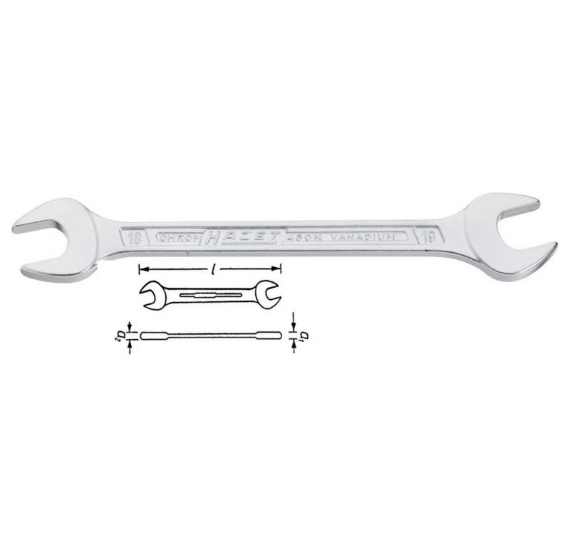 HAZET Maulschlüssel Hazet 450N-18X19 Doppel-Maulschlüssel Schlüsselweite (Metrisch) 18 - von HAZET