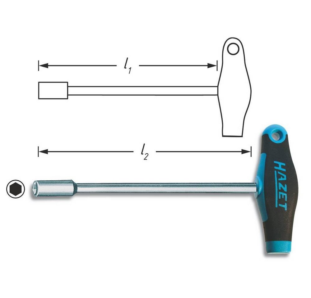 HAZET Steckschlüssel Sechskant-Steckschlüssel 428-10, Mehrkomponentengriff, T-Griff HAZET Steckschlüssel Sechskant-Steckschlüssel 428-10, Mehrkomponentengriff, T-Griff von HAZET