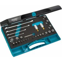 HAZET Werkzeug-Satz TORX 1557/29 Vierkant hohl 6,3 mm (1/4 Zoll), Vierkant hohl 10 mm (3/8 Zoll), Vierkant hohl 12,5 mm (1/2 Zoll) Außen TORX Profil, Tamper Resistant TORX Profil, Innen TORX Profil Anzahl Werkz von Hazet