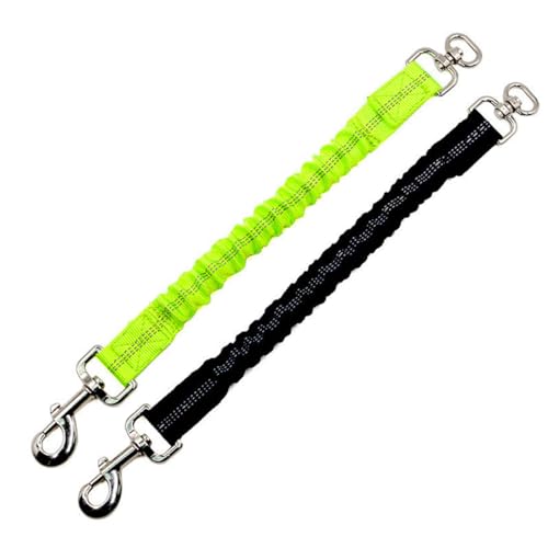 HAZMA 2 Stück Shock Absorber 37-45 cm, Shock Absorber Für Dogs Lead, Flexi Leine, Joggingleine Hunde Für Cycling with Medium Dogs, Leinen Für Hunde(Schwarz, Gelb) von HAZMA