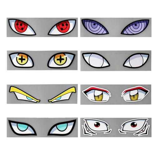HAZMA 8 Stück Aufkleber Augen, Augen Aufkleber Mähroboter,Autoaufkleber Anime-Augen,Wasserdichte Selbstklebende Augenaufkleber Für Auto Saugroboter Staubsauger Mähroboter Rasenmäher (8pcs) von HAZMA
