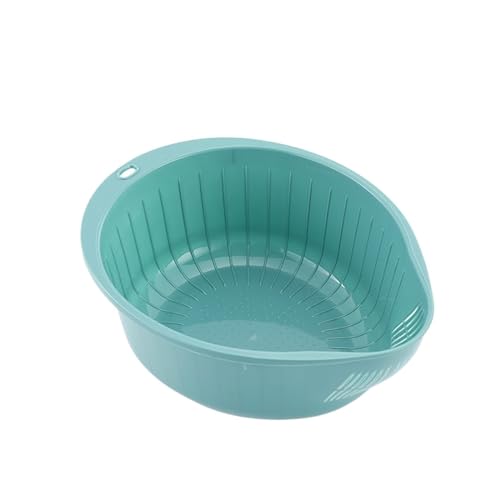 HAdLAm Reis Waschschüssel Vielseitig Reissieb for Gemüse Obst Reis Sieb Pasta Und Kleine Körner Küchensieb (Color : Cyan) von HAdLAm