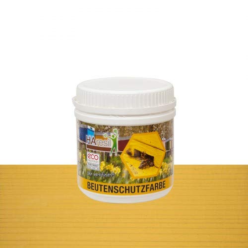 HAresil Beutenschutz Farbe Lasur Beutenschutz Bienen Beutenfarbe eco ungiftig gelb 0,5kg von HAresil BASIC