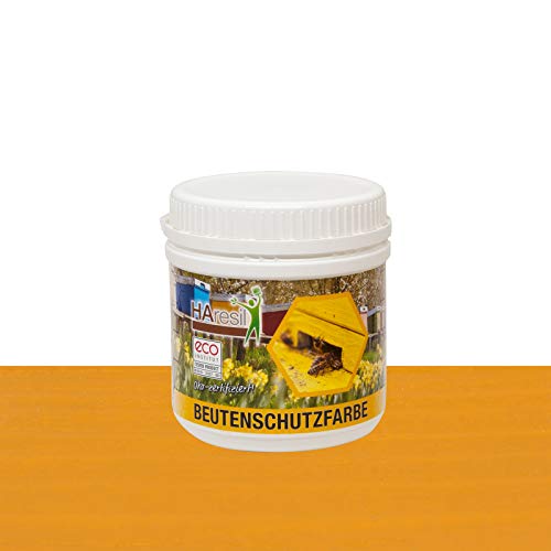 HAresil Beutenschutz Farbe Lasur Beutenschutz Bienen Beutenfarbe kieferngelb Inhalt Gewicht 0,5 kg von HAresil BASIC