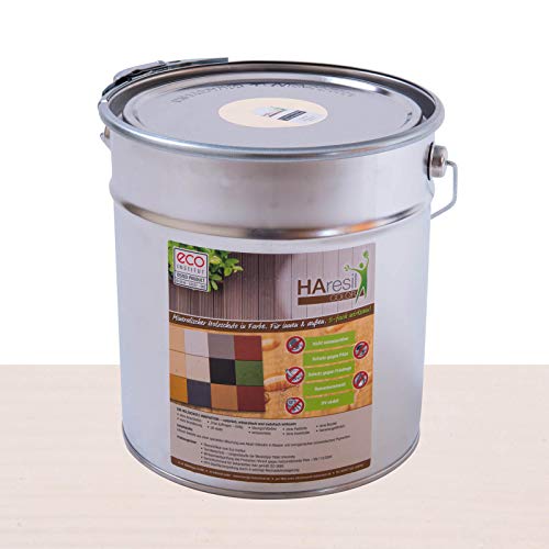 Bio Holzschutz farbig Weiß Holzschutzlasur HAresil Color 2kg Eimer Wetterschutzfarbe Dauerschutzfarbe matt Holzwurmfrei,Pilzbekämpfung für Innen und Außen (Weiß) von HAresil