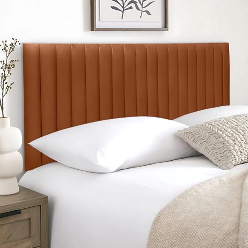 HB-1 Kopfteile für Betten – Authar 61 cm Diwan-Bett-Kopfteil – Kopfteile für Diwanbetten, Schlafzimmer und Hotelmöbel, elegantes Kopfteil aus weichem Plüschstoff, gebrannter Plüsch, 137 cm Doppelbett von HB-1