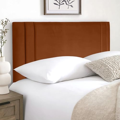 HB-1 Kopfteile für Betten – Indigo 61 cm Diwan-Bett-Kopfteil – Kopfteile für Diwanbetten, Schlafzimmer und Hotelmöbel, elegantes Kopfteil aus weichem Plüschstoff, gebrannter Plüsch, 1,8 m Super von HB-1