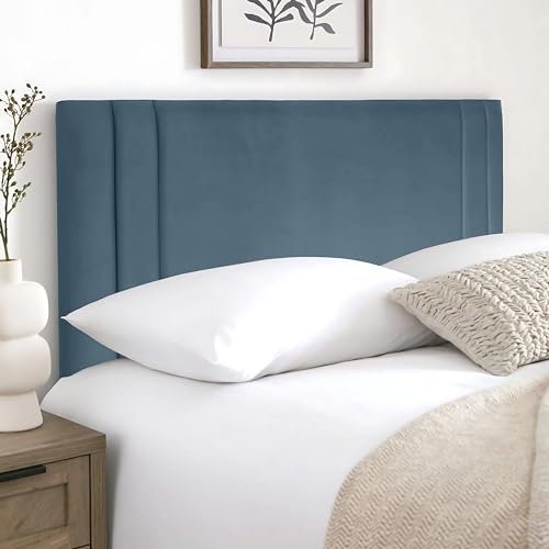 HB-1 Kopfteile für Betten – Indigo 61 cm Diwan-Bett-Kopfteil – Kopfteile für Diwanbetten, Schlafzimmer und Hotelmöbel, elegantes Kopfteil aus weichem Plüschstoff (Himmelblauer Plüsch, 1,5 m King-Size) von HB-1