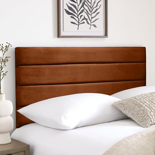 HB-1 Kopfteile für Betten – Venedig 61 cm Diwan-Bett-Kopfteil – Kopfteile für Diwanbetten, Schlafzimmer und Hotelmöbel, elegantes Kopfteil aus weichem Plüschstoff, gebrannter Plüsch, 122 cm, kleines von HB-1