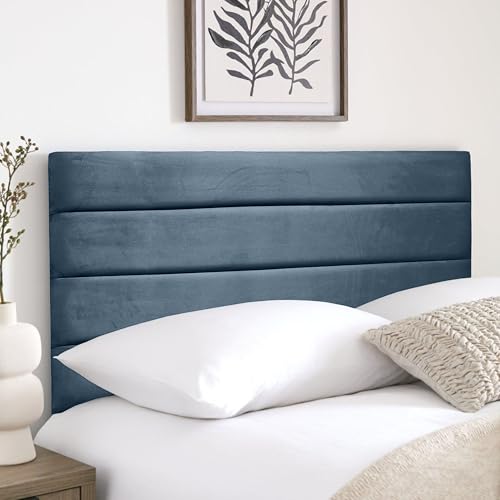 HB-1 Kopfteile für Betten – Venedig 61 cm Diwan-Bett-Kopfteil – Kopfteile für Diwanbetten, Schlafzimmer und Hotelmöbel, elegantes Kopfteil aus weichem Plüschstoff (Himmelblauer Plüsch, 60 cm kleines von HB-1