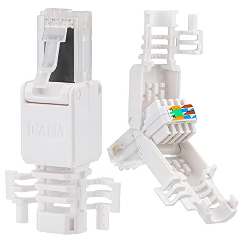 1x RJ45 Cat 6a Netzwerkstecker mit vergoldeten Kontakten cat.6a LAN Crimpstecker Gigabit Connector für Patchkabel, Verlegekabel CAT7 CAT6A CAT6 Kompatibel Werkzeugfrei Werkzeuglos DSL Stecker UTP 1x RJ45 Cat 6a Netzwerkstecker mit vergoldeten Kontakten cat.6a LAN Crimpstecker Gigabit Connector für Patchkabel, Verlegekabel CAT7 CAT6A CAT6 Kompatibel Werkzeugfrei Werkzeuglos DSL Stecker UTP von HB-DIGITAL