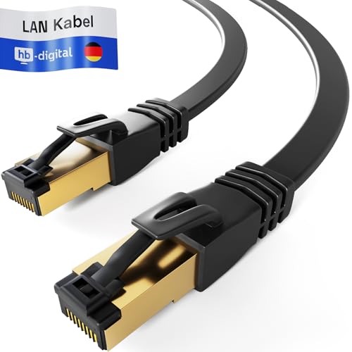 HB-DIGITAL 0,25m CAT 8 LAN Kabel Netzwerkkabel Ethernet Patchkabel flach RJ45 U/FTP LSZH 40 Gbit/s 2000 MHz AWG 26 PiMF reines Kupfer vergoldete Stecker für Switch, Router, Modem, Smart TV - Schwarz HB-DIGITAL 0,25m CAT 8 LAN Kabel Netzwerkkabel Ethernet Patchkabel flach RJ45 U/FTP LSZH 40 Gbit/s 2000 MHz AWG 26 PiMF reines Kupfer vergoldete Stecker für Switch, Router, Modem, Smart TV - Schwarz von HB-DIGITAL