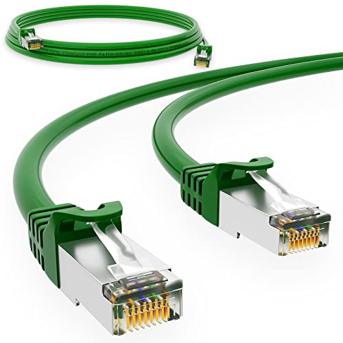 HB-DIGITAL 0,5m Netzwerkkabel LAN CAT.6 Kabel - Übertragungsgeschwindigkeit bis zu 1 Gbit/s - RJ45 Stecker 25cm cat 6 Grün Kupfer Profi S/FTP Cat6 Ethernet Cable Patchcable Switch Router Modem von HB-DIGITAL