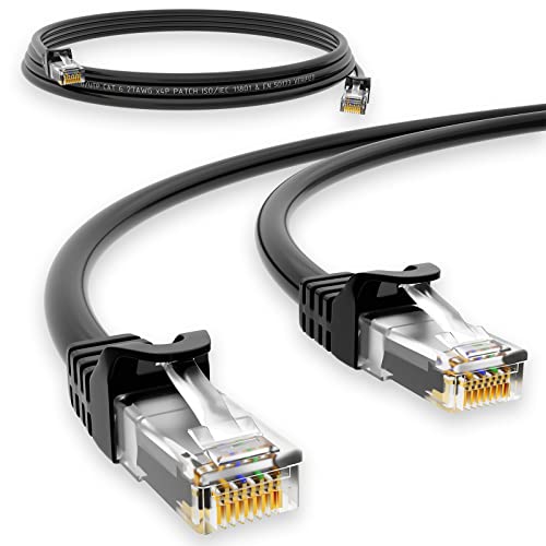 HB-DIGITAL 0,5m Patchkabel RJ45 LAN CAT 6 Ethernetkabel Netzwerkkabel bis zu 1 Gbit/s CAT 6 Kupfer Profi U/UTP DSL für Patchpanel Switch Router Modem - Schwarz von HB-DIGITAL