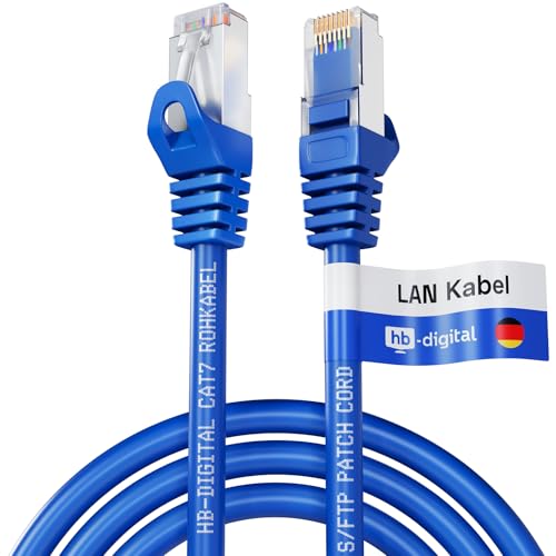 HB-DIGITAL 0.5m LAN Kabel CAT 7 Rohkabel RJ45 S/FTP Netzwerkkabel Ethernet Patchkabel bis zu 10 Gbps 600 MHz Kupfer Profi PiMF Kupfer für Patchpanel Switch Router Modem - Blau HB-DIGITAL 0.5m LAN Kabel CAT 7 Rohkabel RJ45 S/FTP Netzwerkkabel Ethernet Patchkabel bis zu 10 Gbps 600 MHz Kupfer Profi PiMF Kupfer für Patchpanel Switch Router Modem - Blau von HB-DIGITAL