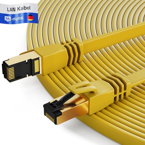 HB-DIGITAL 1,5m CAT 8 LAN Kabel Netzwerkkabel Ethernet Patchkabel flach RJ45 U/FTP LSZH 40 Gbit/s 2000 MHz AWG 26 PiMF reines Kupfer vergoldete Stecker für Switch, Router, Modem, PC, Smart TV - Gelb HB-DIGITAL 1,5m CAT 8 LAN Kabel Netzwerkkabel Ethernet Patchkabel flach RJ45 U/FTP LSZH 40 Gbit/s 2000 MHz AWG 26 PiMF reines Kupfer vergoldete Stecker für Switch, Router, Modem, PC, Smart TV - Gelb von HB-DIGITAL