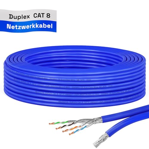 HB-DIGITAL 10m CAT 8 Netzwerkkabel LAN Kabel Verlegekabel Ethernet Installationskabel 40 Gbit/s AWG 22/1 reines Kupfer S/FTP LSZH BauPVO Klasse B2ca Datenkabel Duplex - Blau HB-DIGITAL 10m CAT 8 Netzwerkkabel LAN Kabel Verlegekabel Ethernet Installationskabel 40 Gbit/s AWG 22/1 reines Kupfer S/FTP LSZH BauPVO Klasse B2ca Datenkabel Duplex - Blau von HB-DIGITAL