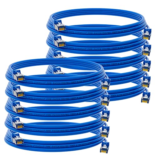 HB-DIGITAL 10x 0,25m Patchkabel RJ45 LAN CAT 6 Ethernetkabel Netzwerkkabel bis zu 1 Gbit/s CAT 6 Kupfer Profi S/FTP DSL für Patchpanel Switch Router Modem - Blau von HB-DIGITAL