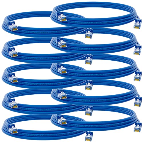 HB-DIGITAL 10x 2m Netzwerkkabel LAN CAT.6 Kabel - Übertragungsgeschwindigkeit bis zu 1 Gbit/s - RJ45 Stecker 200cm cat 6 Blau Kupfer Profi U/UTP Cat6 Ethernet Cable Patchcable Switch Router Modem von HB-DIGITAL