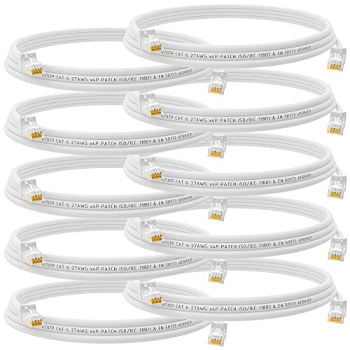 HB-DIGITAL 10x 2m Netzwerkkabel LAN CAT.6 Kabel - Übertragungsgeschwindigkeit bis zu 1 Gbit/s - RJ45 Stecker 200cm cat 6 Grau Kupfer Profi U/UTP Cat6 Ethernet Cable Patchcable Switch Router Modem von HB-DIGITAL