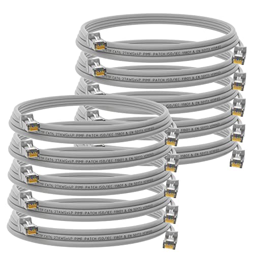 HB-DIGITAL 10x 3m Patchkabel RJ45 LAN CAT 6 Ethernetkabel Netzwerkkabel bis zu 1 Gbit/s CAT 6 Kupfer Profi S/FTP DSL für Patchpanel Switch Router Modem - Grau von HB-DIGITAL