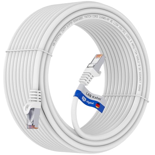 HB-DIGITAL 10x 7.5m LAN Kabel RJ45 Patchkabel mit CAT 7 Rohkabel S/FTP - GHMT zertifiziert - 10 Gigabit Ethernet Netzwerkkabel Kupfer Profi PiMF für Patchpanel Switch PC Router - Weiss HB-DIGITAL 10x 7.5m LAN Kabel RJ45 Patchkabel mit CAT 7 Rohkabel S/FTP - GHMT zertifiziert - 10 Gigabit Ethernet Netzwerkkabel Kupfer Profi PiMF für Patchpanel Switch PC Router - Weiss von HB-DIGITAL