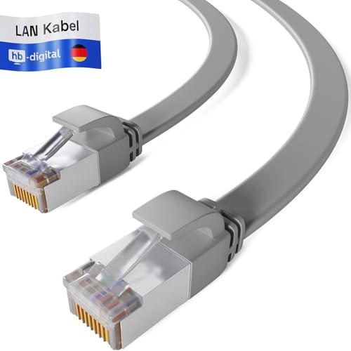 HB-DIGITAL 1m LAN Kabel RJ45 Patchkabel mit CAT 7 Rohkabel U/FTP Flach – 10 Gigabit Ethernet Netzwerkkabel Kupfer Profi PiMF für Patchpanel Switch PC Router – Grau HB-DIGITAL 1m LAN Kabel RJ45 Patchkabel mit CAT 7 Rohkabel U/FTP Flach – 10 Gigabit Ethernet Netzwerkkabel Kupfer Profi PiMF für Patchpanel Switch PC Router – Grau von HB-DIGITAL