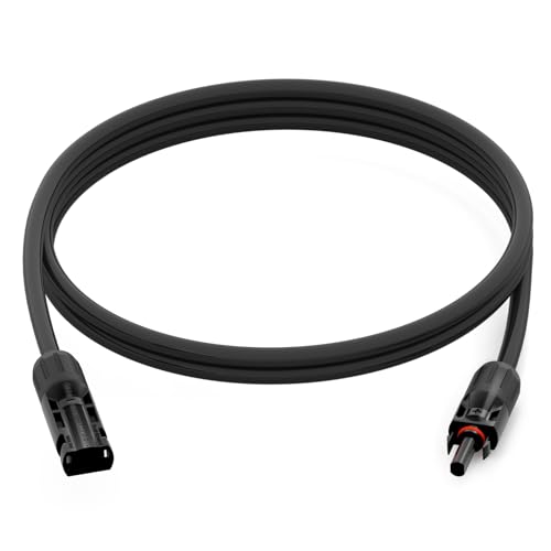 HB-DIGITAL 1x 3m Solarkabel 6mm² mit Solarstecker & Solarbuchse für Solarmodule Reines Kupfer Verlängerungskabel Solarpanel Litze Leitung flexibel zweischichtige Isolierung SCHWARZ von HB-DIGITAL