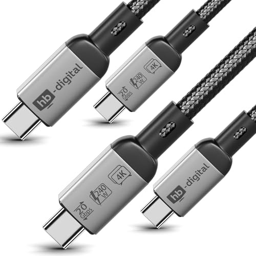 HB-DIGITAL 2m 2 Stück USB C Kabel USB 4.0 Gen3 Schnellladekabel bis 240W Ladekabel Datenkabel 20Gbps 8K 60Hz 4K Nylon Geflochten für iPhone 16 15 Pro Samsung Galaxy S23 S22 S21 HB-DIGITAL 2m 2 Stück USB C Kabel USB 4.0 Gen3 Schnellladekabel bis 240W Ladekabel Datenkabel 20Gbps 8K 60Hz 4K Nylon Geflochten für iPhone 16 15 Pro Samsung Galaxy S23 S22 S21 von HB-DIGITAL