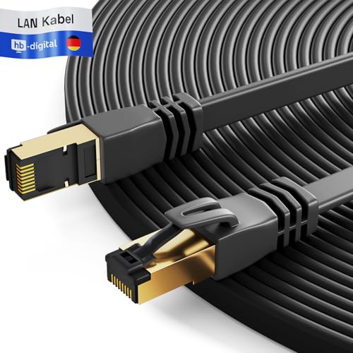 HB-DIGITAL 2m CAT 8 LAN Kabel Netzwerkkabel Ethernet Patchkabel flach RJ45 U/FTP LSZH 40 Gbit/s 2000 MHz AWG 26 PiMF reines Kupfer vergoldete Stecker für Switch, Router, Modem, Smart TV - Schwarz HB-DIGITAL 2m CAT 8 LAN Kabel Netzwerkkabel Ethernet Patchkabel flach RJ45 U/FTP LSZH 40 Gbit/s 2000 MHz AWG 26 PiMF reines Kupfer vergoldete Stecker für Switch, Router, Modem, Smart TV - Schwarz von HB-DIGITAL