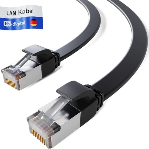 HB-DIGITAL 2m LAN Kabel RJ45 Patchkabel mit CAT 7 Rohkabel U/FTP Flach – 10 Gigabit Ethernet Netzwerkkabel Kupfer Profi PiMF für Patchpanel Switch PC Router – Schwarz HB-DIGITAL 2m LAN Kabel RJ45 Patchkabel mit CAT 7 Rohkabel U/FTP Flach – 10 Gigabit Ethernet Netzwerkkabel Kupfer Profi PiMF für Patchpanel Switch PC Router – Schwarz von HB-DIGITAL