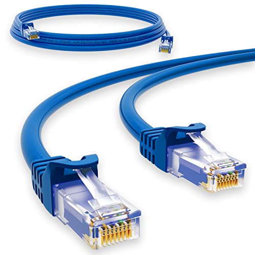 HB-DIGITAL 2m Netzwerkkabel LAN CAT.6 Kabel - Übertragungsgeschwindigkeit bis zu 1 Gbit/s - RJ45 Stecker 50cm cat 6 Blau Kupfer Profi U/UTP Cat6 Ethernet Cable Patchcable Switch Router Modem von HB-DIGITAL