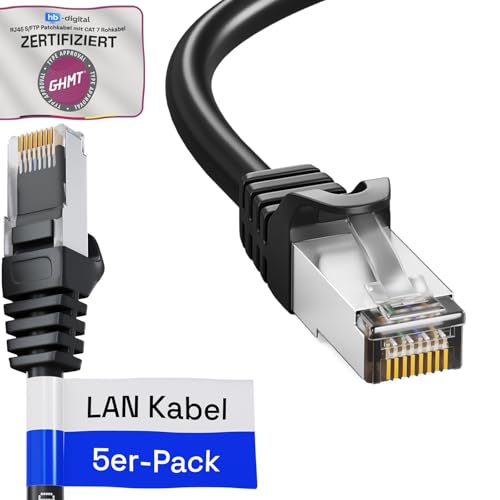 HB-DIGITAL 2x 15m LAN Kabel RJ45 Patchkabel mit CAT 7 Rohkabel S/FTP - GHMT zertifiziert - 10 Gigabit Ethernet Netzwerkkabel Kupfer Profi PiMF für Patchpanel Switch PC Router - Schwarz HB-DIGITAL 2x 15m LAN Kabel RJ45 Patchkabel mit CAT 7 Rohkabel S/FTP - GHMT zertifiziert - 10 Gigabit Ethernet Netzwerkkabel Kupfer Profi PiMF für Patchpanel Switch PC Router - Schwarz von HB-DIGITAL