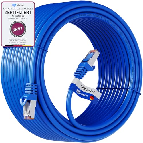 HB-DIGITAL 30m LAN Kabel CAT 7 Rohkabel RJ45 S/FTP Netzwerkkabel Ethernet Patchkabel bis zu 10 Gbps 600 MHz Kupfer Profi PiMF Kupfer für Patchpanel Switch Router Modem - Blau HB-DIGITAL 30m LAN Kabel CAT 7 Rohkabel RJ45 S/FTP Netzwerkkabel Ethernet Patchkabel bis zu 10 Gbps 600 MHz Kupfer Profi PiMF Kupfer für Patchpanel Switch Router Modem - Blau von HB-DIGITAL
