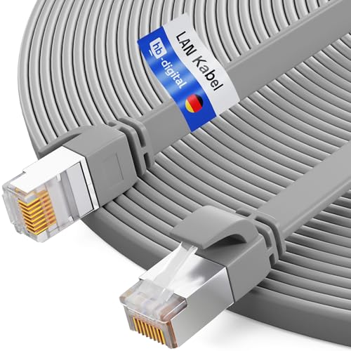 HB-DIGITAL 3m LAN Kabel RJ45 Patchkabel mit CAT 7 Rohkabel U/FTP Flach – 10 Gigabit Ethernet Netzwerkkabel Kupfer Profi PiMF für Patchpanel Switch PC Router – Grau HB-DIGITAL 3m LAN Kabel RJ45 Patchkabel mit CAT 7 Rohkabel U/FTP Flach – 10 Gigabit Ethernet Netzwerkkabel Kupfer Profi PiMF für Patchpanel Switch PC Router – Grau von HB-DIGITAL