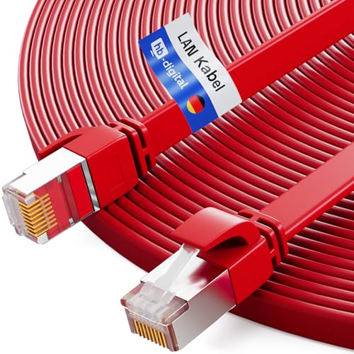 HB-DIGITAL 3m LAN Kabel RJ45 Patchkabel mit CAT 7 Rohkabel U/FTP Flach – 10 Gigabit Ethernet Netzwerkkabel Kupfer Profi PiMF für Patchpanel Switch PC Router – Rot HB-DIGITAL 3m LAN Kabel RJ45 Patchkabel mit CAT 7 Rohkabel U/FTP Flach – 10 Gigabit Ethernet Netzwerkkabel Kupfer Profi PiMF für Patchpanel Switch PC Router – Rot von HB-DIGITAL
