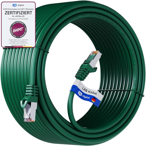 HB-DIGITAL 50m LAN Kabel CAT 7 Rohkabel RJ45 S/FTP Netzwerkkabel Ethernet Patchkabel bis zu 10 Gbps 600 MHz Kupfer Profi PiMF Kupfer für Patchpanel Switch Router Modem - Grün HB-DIGITAL 50m LAN Kabel CAT 7 Rohkabel RJ45 S/FTP Netzwerkkabel Ethernet Patchkabel bis zu 10 Gbps 600 MHz Kupfer Profi PiMF Kupfer für Patchpanel Switch Router Modem - Grün von HB-DIGITAL