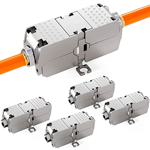HB-DIGITAL 5x Cat 6a LSA Netzwerkkabel Verbinder 10 Gbit/s werkzeuglose LAN Kupplung & Verlängerung für LAN Verlegekabel Ethernet Installationskabel RJ45 Anschluss kompatibel mit LSA Kabel von HB-DIGITAL