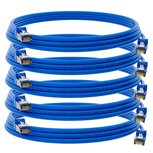 HB-DIGITAL 5x 0,5m CAT6 Patchkabel Netzwerkkabel LAN CAT.6 Kabel - Übertragungsgeschwindigkeit bis zu 1 Gbit/s -RJ45 Stecker 25cm Blau Kupfer Profi S/FTP Ethernet Cable Patchcable Switch Router Modem von HB-DIGITAL