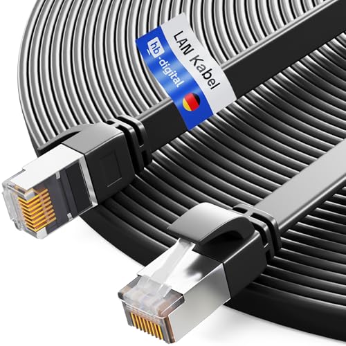 HB-DIGITAL 7,5m LAN Kabel RJ45 Patchkabel mit CAT 7 Rohkabel U/FTP Flach – 10 Gigabit Ethernet Netzwerkkabel Kupfer Profi PiMF für Patchpanel Switch PC Router – Schwarz HB-DIGITAL 7,5m LAN Kabel RJ45 Patchkabel mit CAT 7 Rohkabel U/FTP Flach – 10 Gigabit Ethernet Netzwerkkabel Kupfer Profi PiMF für Patchpanel Switch PC Router – Schwarz von HB-DIGITAL