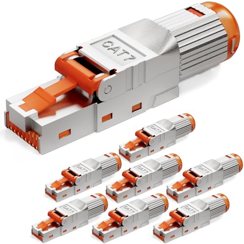 HB-DIGITAL 8x CAT 7 RJ45 Stecker für starre Ethernet LAN Verlegekabel – werkzeuglos feldkonfektionierbar STP vollgeschirmt mit 50µ vergoldete Kontakten 10Gbit/s High-Speed Connector HB-DIGITAL 8x CAT 7 RJ45 Stecker für starre Ethernet LAN Verlegekabel – werkzeuglos feldkonfektionierbar STP vollgeschirmt mit 50µ vergoldete Kontakten 10Gbit/s High-Speed Connector von HB-DIGITAL