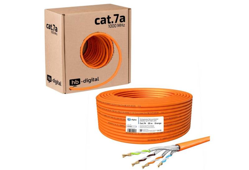 HB-DIGITAL CAT 7a Installationskabel Verlegekabel S/FTP AWG23 LSZH Netzwerkkabel, Netzwerkstecker, (2500 cm), Premium Qualität mit Ø 7,7mm. LSZH Halogenfreies Außenmantel von HB-DIGITAL